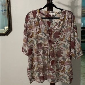 Vince Camuto flowing floral shirt.